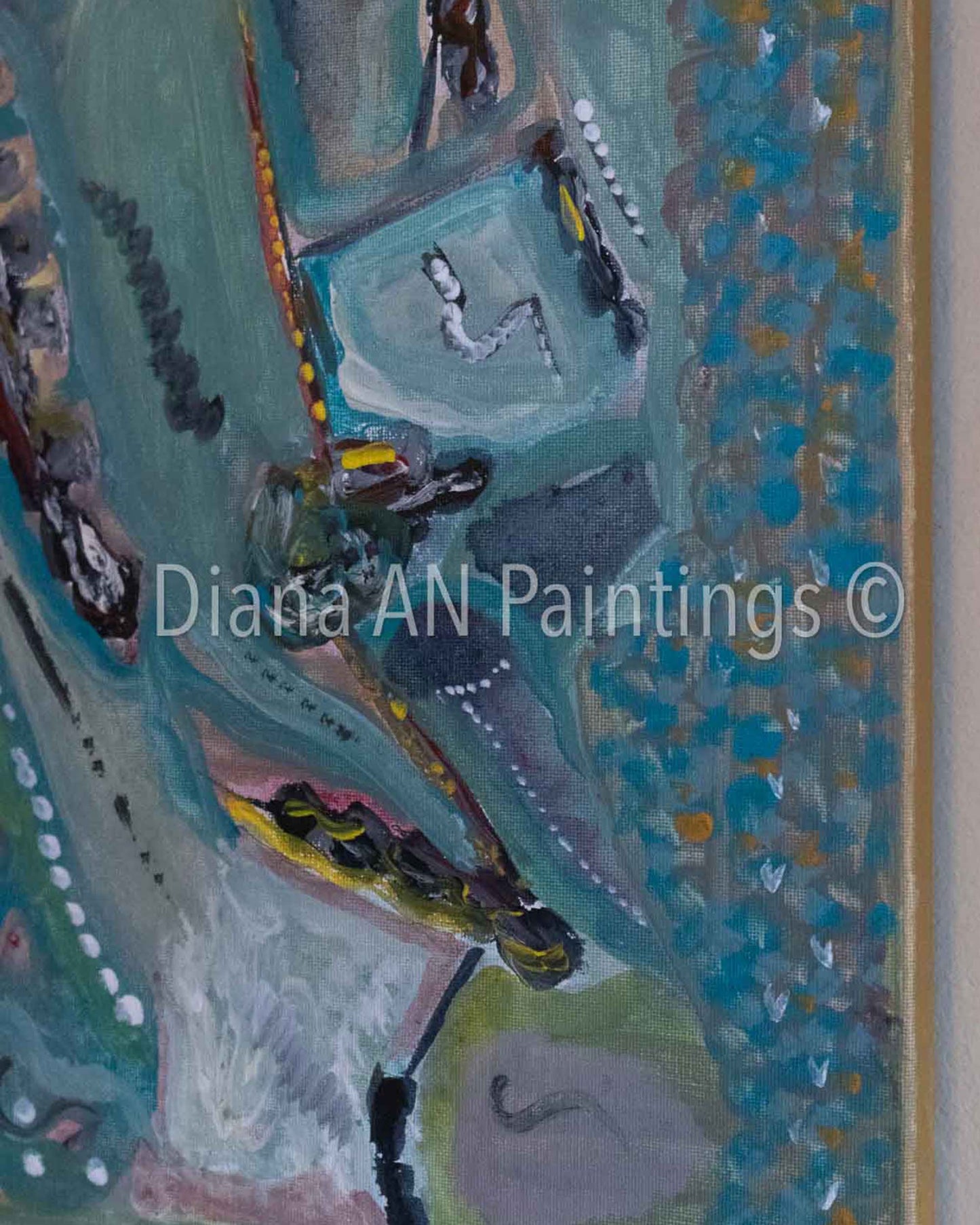 Original Abstract Painting Acrylic 16 x 20 on Canvas “Electric" by Artist Diana AN